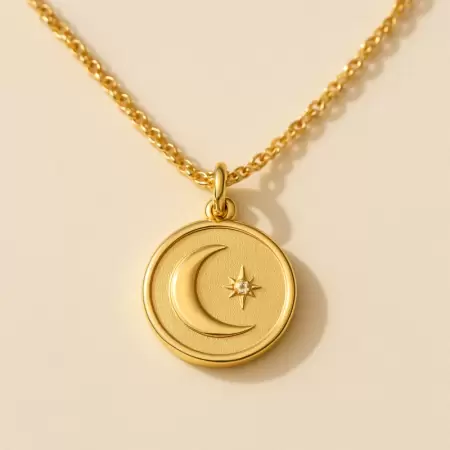 Colar Medalha Lua